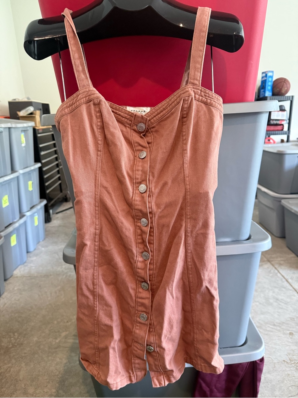 Button-Front Rust Pink Mini Dress p32